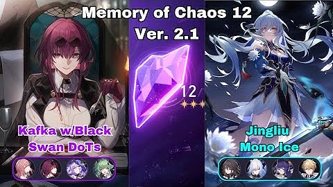 E0 Kafka w/Black Swan DoTs & E0S1 Jingliu Mono Ice Memory of Chaos 12 | Honkai Star Rail 2.1
