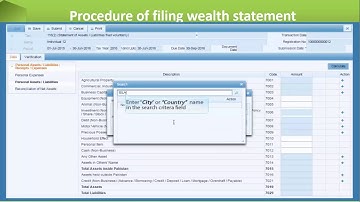 Wealth statement filling procedure in Iris FBR Pakistan New 2017 in Urdu