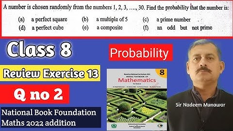 Class 8 Review Exercise 13 Q no 2 NBF Maths Review Ex 13 Find Probability Sir Nadeem Munawar