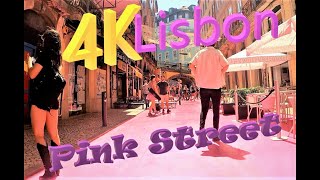 4k Walk Lisbon Tour : Pink street Cais do sodré - Bica trem