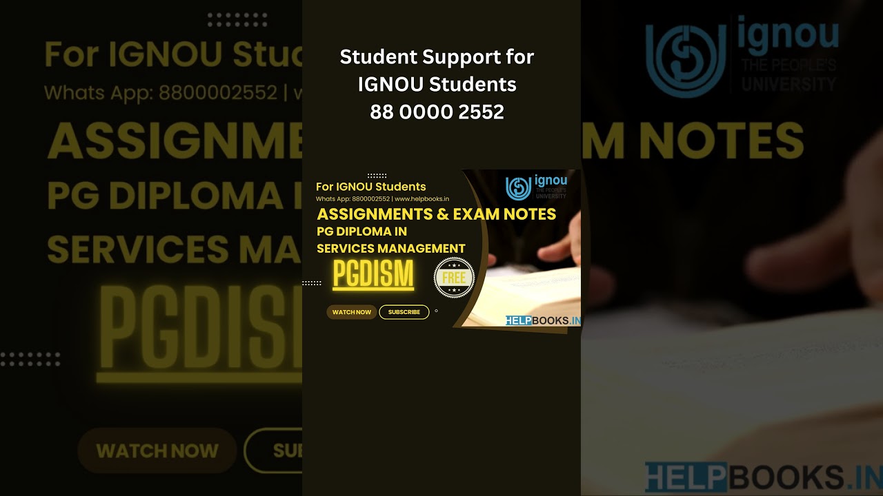 PGDISM Assignment-Exam Notes-PGD in Services Management 