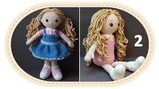 картинка: Вязаная кукла крючком Розали, часть 4 (Тело, ч2). Crochet doll Rosalie, part 4 (body, p2).