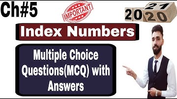 Index Numbers Multiple Choice Questions(MCQ) in 2020 | cpi numbers | Fisher | Marshall
