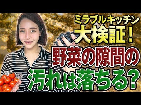 ミラブルキッチンで野菜の隙間の汚れを水だけで落ちるか大検証！ #13