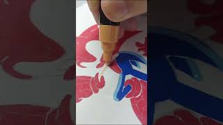Drawing SONIC   Spider-Man = ???🤣Fusion Effect painting with Posca Markers! #Shorts