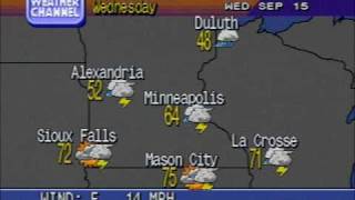 13. Last thunderstorms of a record breaking season?
Minnesota Tornadoes 2010: Were #1!
August 16, 2010 by Paul Huttner, Minnesota Public Radio
Tornado Alley moved to Minnesota in 2010.
Maybe we should update the state slogan to say; Welcome to the Land of 10,000 Lakes and 100 tornadoes.
We all know its been an insanely busy severe weather year in Minnesota, but I about leaped out of my weather lab chair when I counted up the preliminary number of SPC tornado reports by state for 2010.
Minnesota leads the nation in the number of tornado touchdowns this year...by FAR.
Preliminary numbers show Minnesota has 122 tornado reports so far in 2010. The #2 state isnt even close. Texas has reported 87 tornadoes so far in 2010.
Thats right folks; the frozen tundra of Minnesota has had 35 more tornado reports this year than Tornado Alley Texas.
Here are the top 5 tornado states for 2010.
(Keep in mind these are preliminary numbers through August 15th)
1) Minnesota 122 tornado reports
2) Texas 87 tornado reports
3) Kansas 80 tornado reports
4) Oklahoma 70 tornado reports
5) Colorado 62 tornado reports
Wisconsin comes in 6th with 59 tornado reports so far this year.
Phase 13: 8/27/1993 - Converted the city name in the lower third to mixed case. 13. Last thunderstorms of a record breaking season?