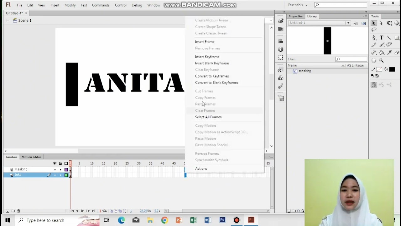 TUTORIAL MEMBUAT "ANIMASI MASKING TEKS" DI ADOBE FLASH CS 6