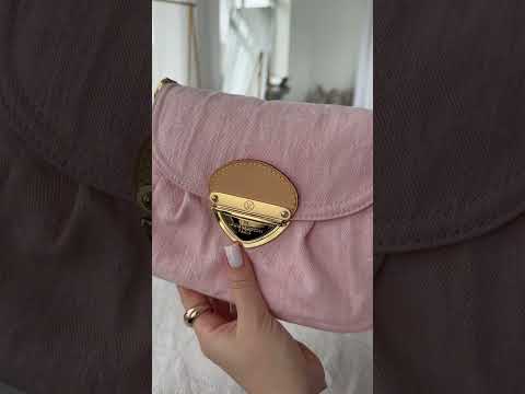Брендова жіноча сумка Louis Vuitton Sunset Monogram Denim Pink | Стильна та елегантна shoulder bag з текстилю | Якість 1:1, видео 1