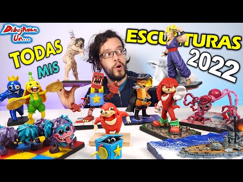 ALL my 2022 CLAY SCULPTURES: Eren, Kunckles, Boxy Boo, Gato, Mommy and More || draw me a