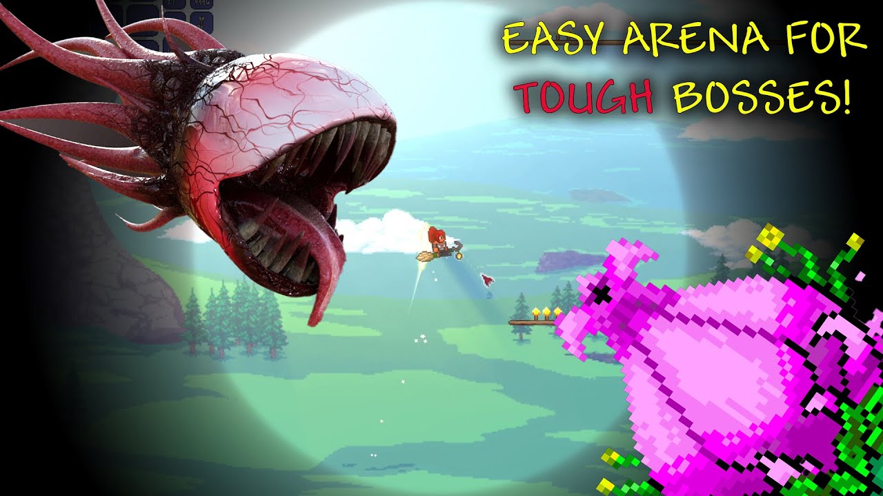 Эта арена значительно упрощает сражения с боссами в Terraria! (Очень просто)