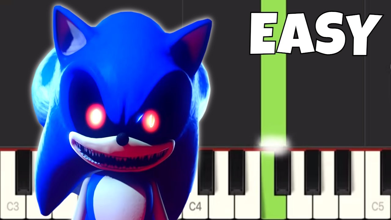 SONIC.EXE THEME - EASY Piano Tutorial 