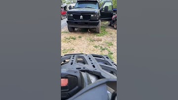 Moving my truck with the winch from the ATV