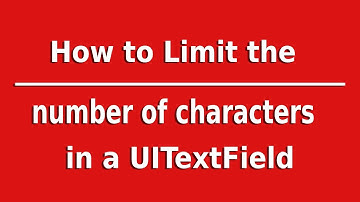 How to limit the number of characters in a UITextField