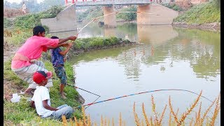 Best Hook Fishing Video - Traditional Hook Fishing in Small River - MR Fishing Life