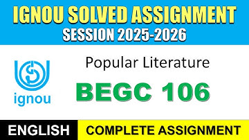IGNOU BEGC 106 Solved Assignment 2025-26 | English Medium | Download PDF | IGNOU Students Portal
