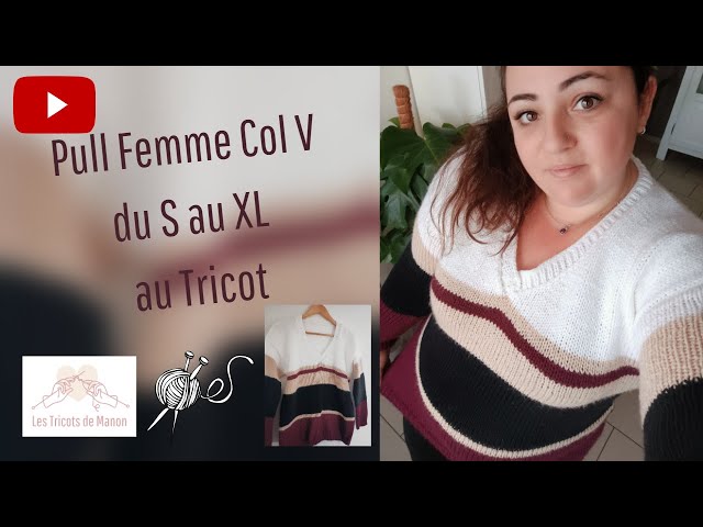 Pull tricot avec encolure v