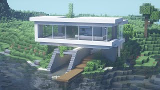 CASA MODERNA con MUELLE! 🏡🛶| MINECRAFT 1.17 #SHORTS