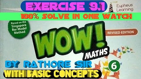 Exercise 9.1 class 6 wow maths book solutions