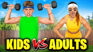 Kids Vs Adults Extreme Strength Challenge!!