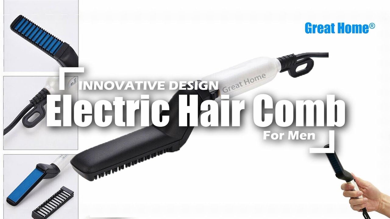 2019 NEW INNOVATION Straightener for beard Electric Hair Comb Quick Hair  Styler for Men Great Home - YouTube