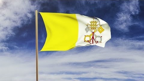 4K Vatican City flag waving in the wind. Looping sun rises style. Animation loop. Green screen,