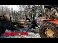 Logging in 20 degree wintery cold weather with a zetor tractor