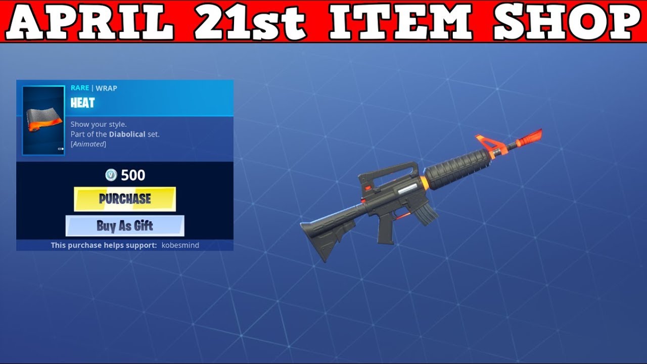 Fortnite Item Shop (April 21st) | *NEW* HEAT WRAP & GLOBETROTTER GLIDER!