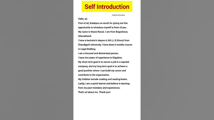 Self Introduction in English || How to introduce yourself in english #interview #shorts #trending