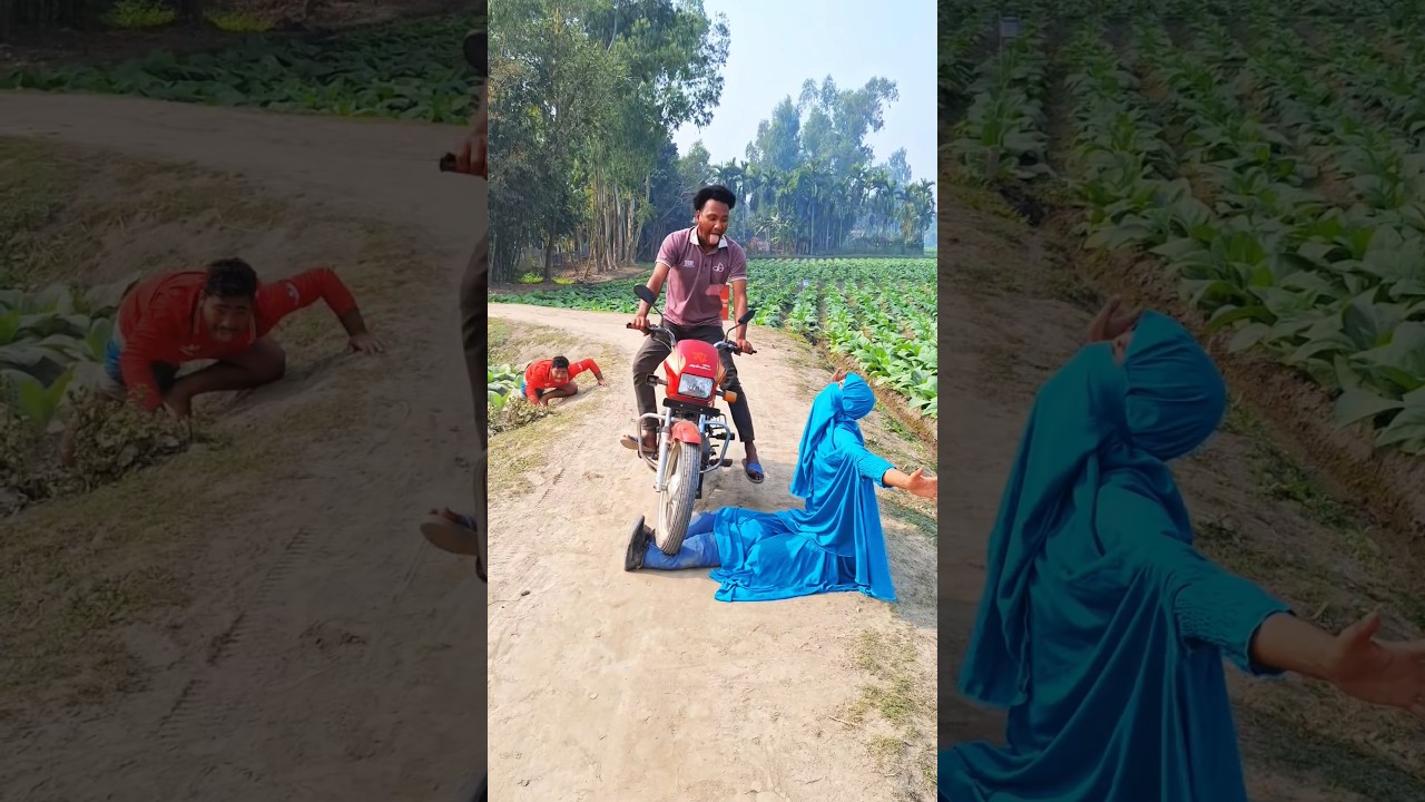 A beggar in disguise stands on the street to steal a motorcycle.3