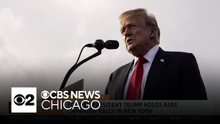 Former President Trump holds rare campaign rally in New York