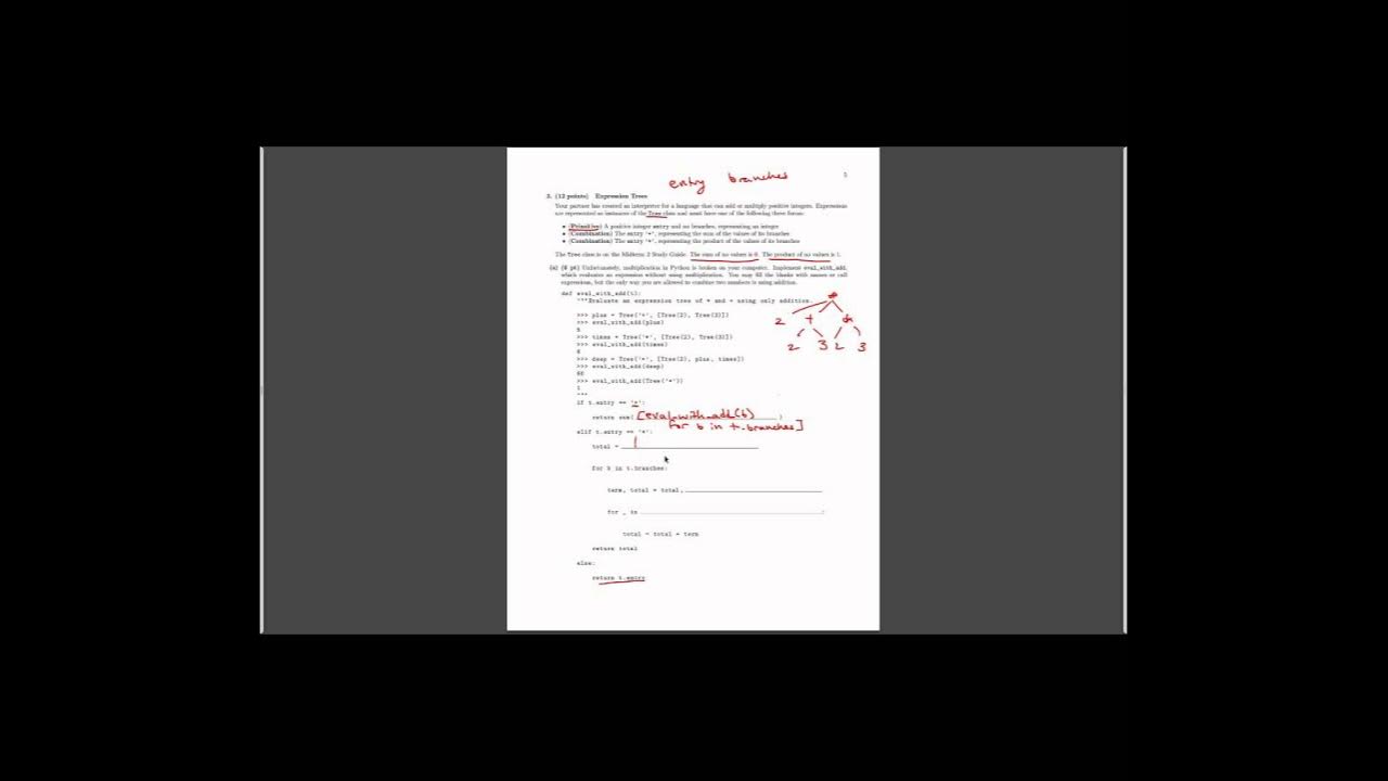 [CS61A Sp15] Final Fall 2014 Problem 3a YouTube