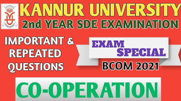 KANNUR UNIVERSITY|2nd YEAR EXAMINATION|SDE|CO-OPERATION|S A ACADEMY
