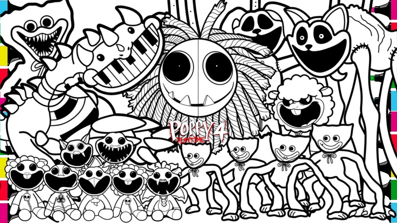 Poppy Playtime Chapter 4 Trailer - YARNABY | PIANOSAURUS | Nightmare Critters Coloring Pages ...