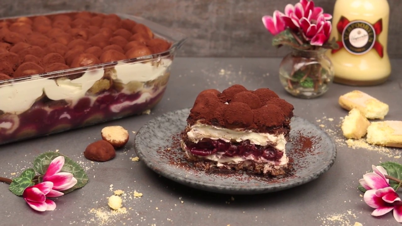 Marzipan-Kirsch-Tiramisu mit Verpoorten Original Eierlikör - YouTube