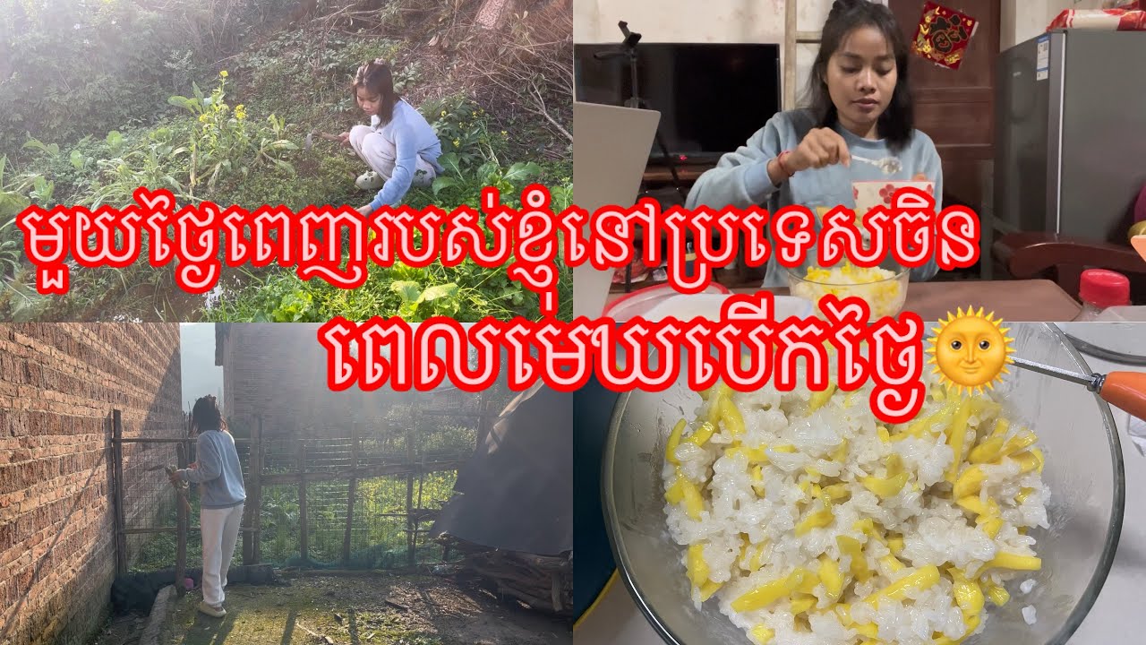 មួយថ្ងៃពេញរបស់ខ្ញុំពេលមេឃបើកថ្ងៃនៅប្រទេសចិន🇨🇳|kunbrsajeen