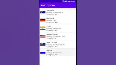 Android ListView using BaseAdapter - Output | Android Studio Tutorial For Beginners | Kotlin & Java