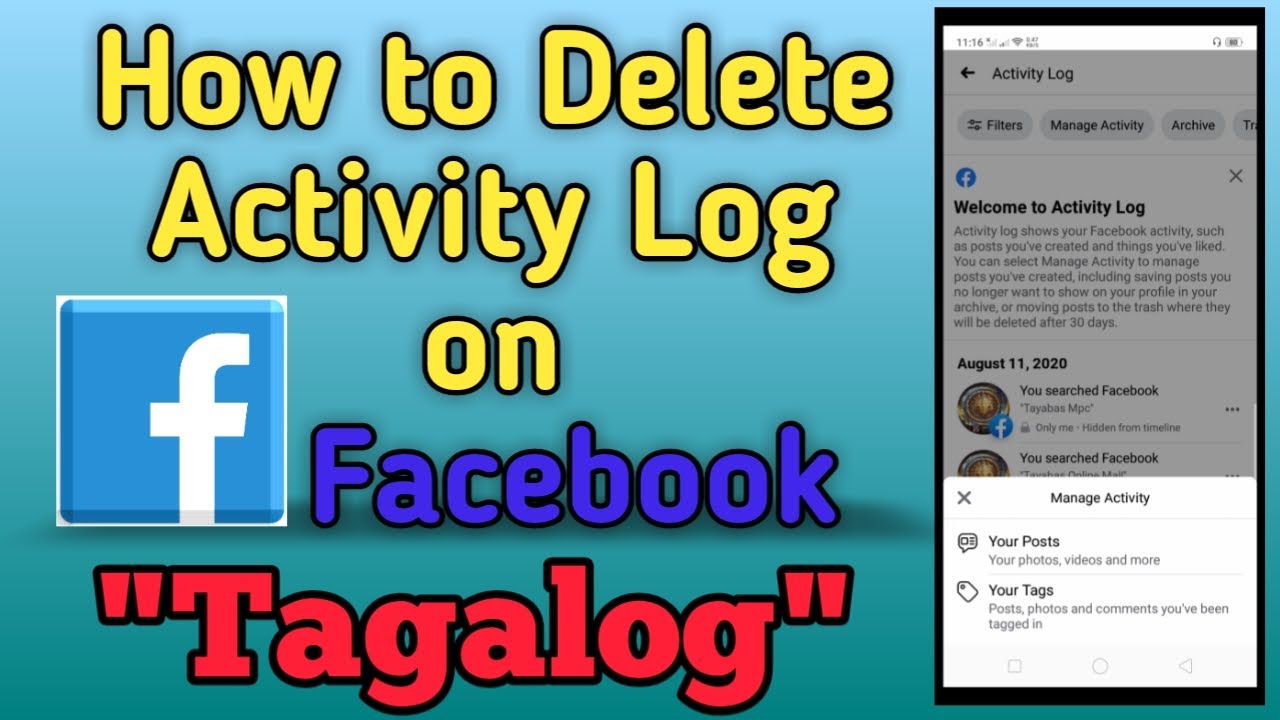 How to Delete Activity Log on Facebook [Tagalog]  Facebook Tutorial