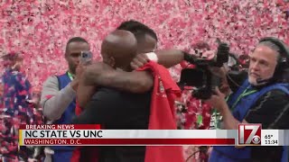 NC State players celebrate ACC title win over UNC