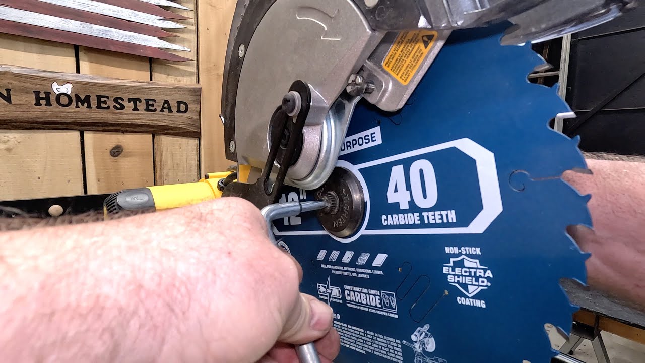 How to change the blade on a compound miter saw - YouTube