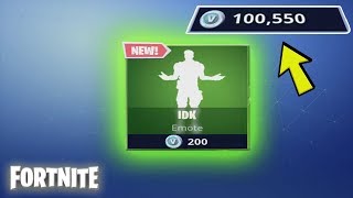 spending 200 v bucks from my 100k fortnite vbucks account buying new emote - fortnite 200 v bucks emotes