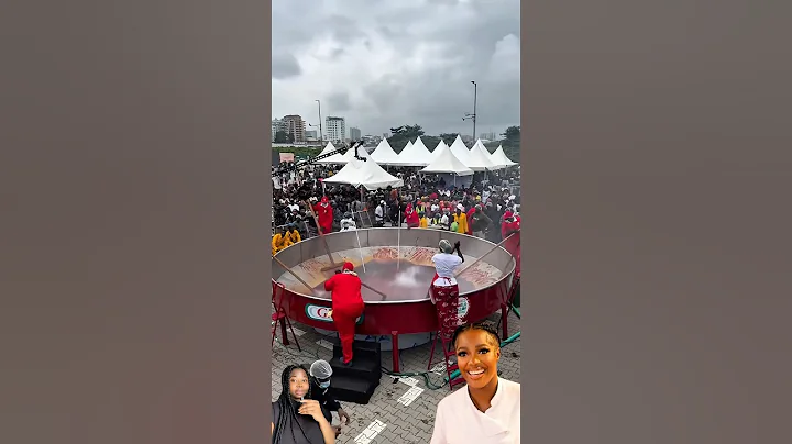 Hilda Baci Stirs Giant Pot of Jollof Rice in World Record Attempt #shorts #hildabaci #foryou