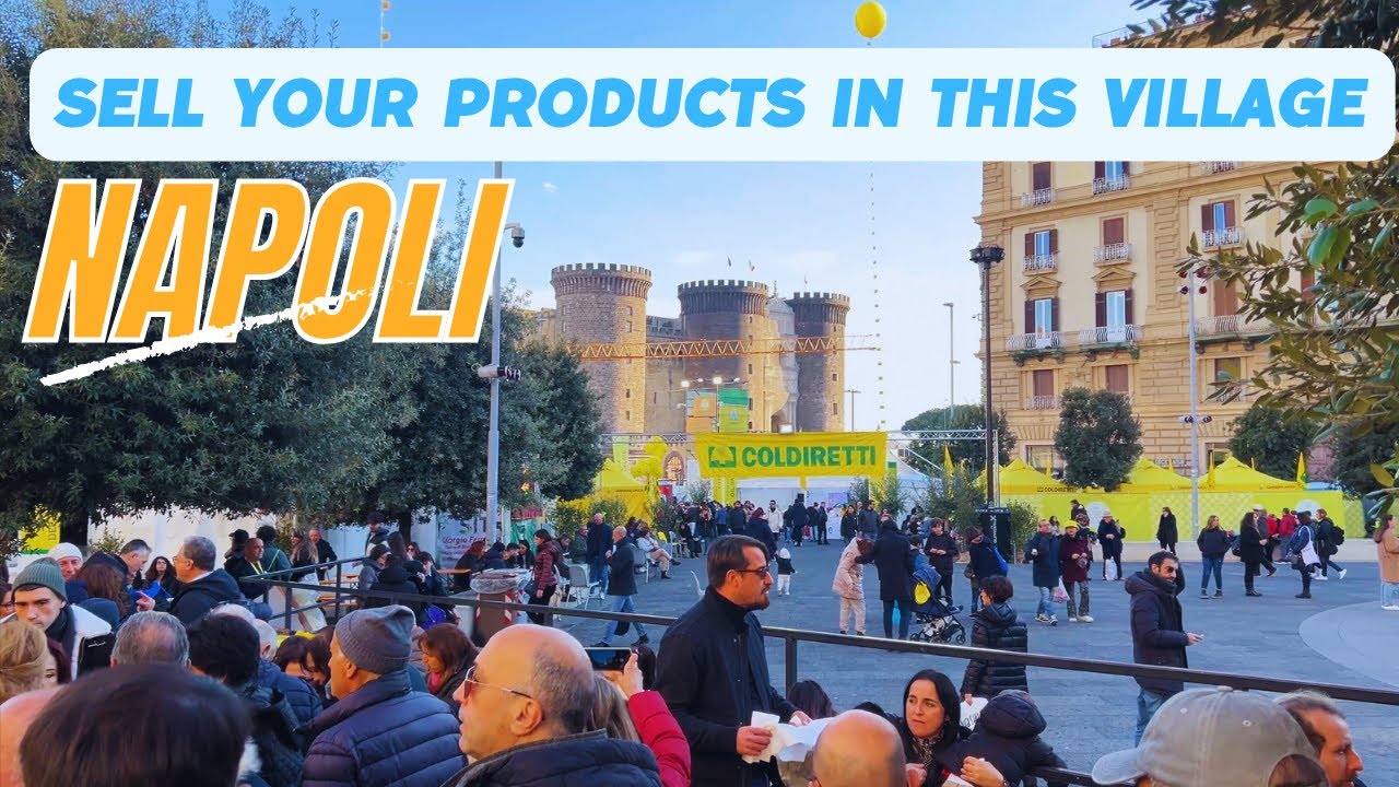 Virtual Walking Tour in Italy | 4K Walking Tour in Naples Piazza Municipio | Villaggio Coldiretti