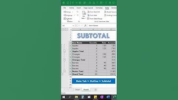 Remove SUBTOTAL - MS Excel 2021 #shorts