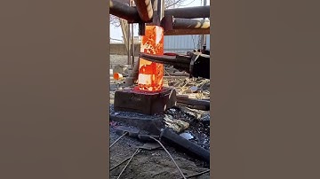 Forging a rectangular iron block at high temperature | Amazing heavy duty forge video