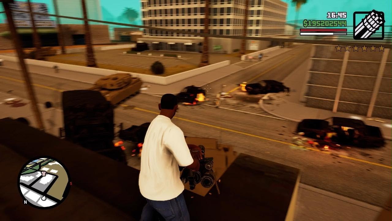 GTA SA 6 Star Rampage With MINIGUN YouTube 