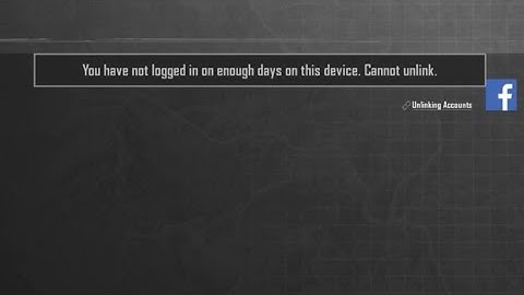 BGMI unlink Facebook Error "you have not logged in on enough days on this device" cannot unlink