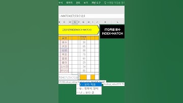 ITQ엑셀 INDEX+MATCH함수 #excel #korean #automobile
