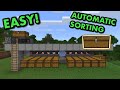 SIMPLE 1.17 AUTOMATIC ITEM SORTER TUTORIAL in Minecraft Bedrock (MCPE/Xbox/PS4/Switch/Windows10)