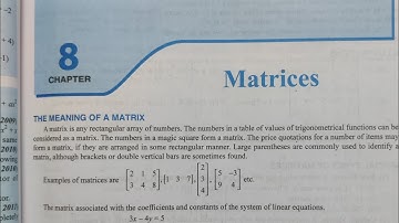 MATRICES EXERCISE 8 A CHAPTER 8 CLASS 10 ICSE MATHS