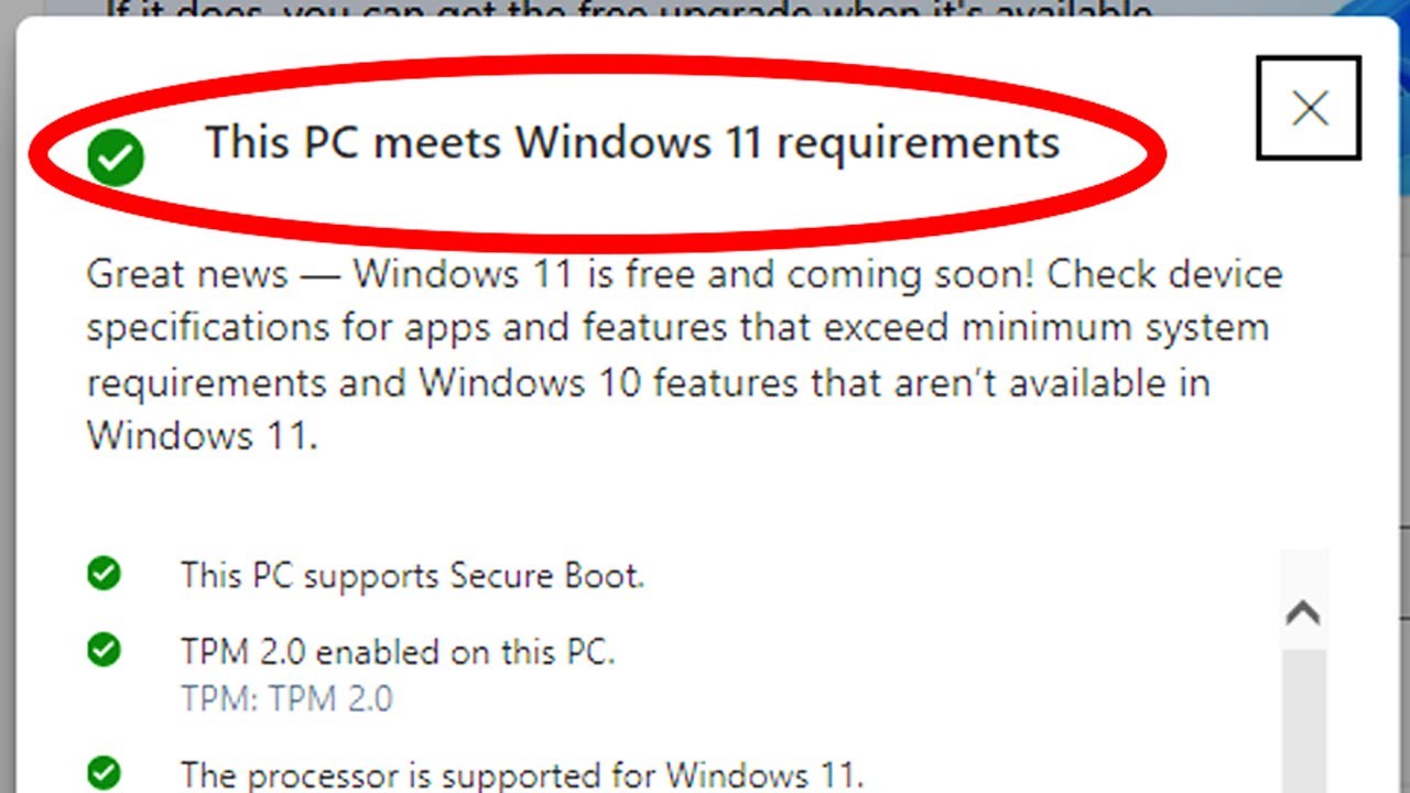 New Windows 11 Minimum Requirements - PC Health Check App Update